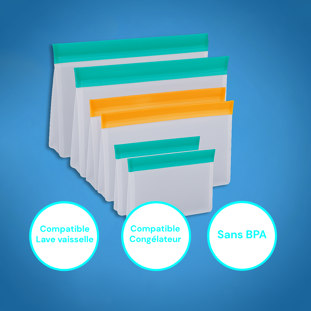 Sacs Alimentaires en Silicone Réutilisables