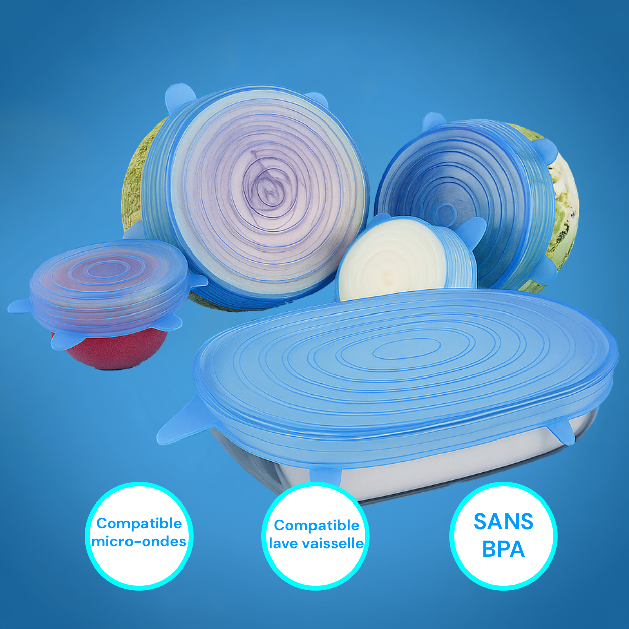 Couvercles en Silicone Extensibles